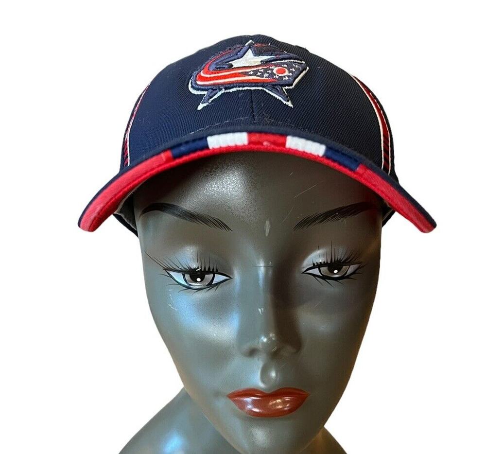 Columbus Blue Jackets Navy Blue Fitted Cap Hat by Reebok OSFA